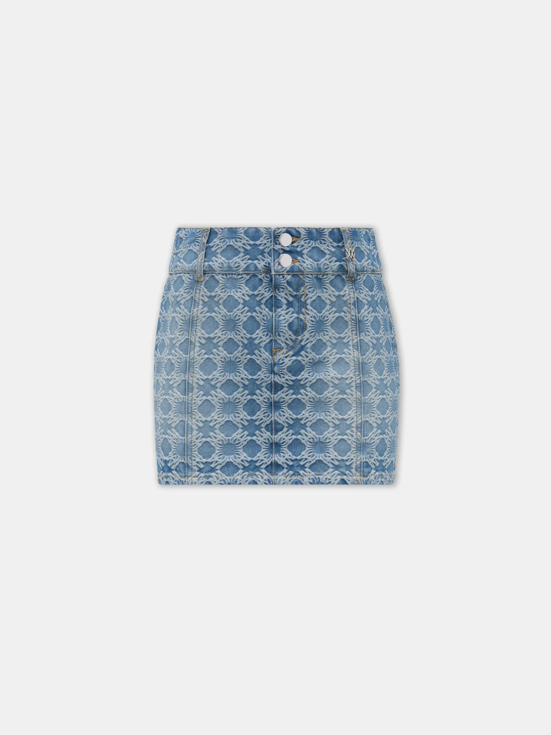 WOMEN - WOMEN'S MA QUAD JACQUARD MINI SKIRT - Stone Indigo sold by AMIRI
