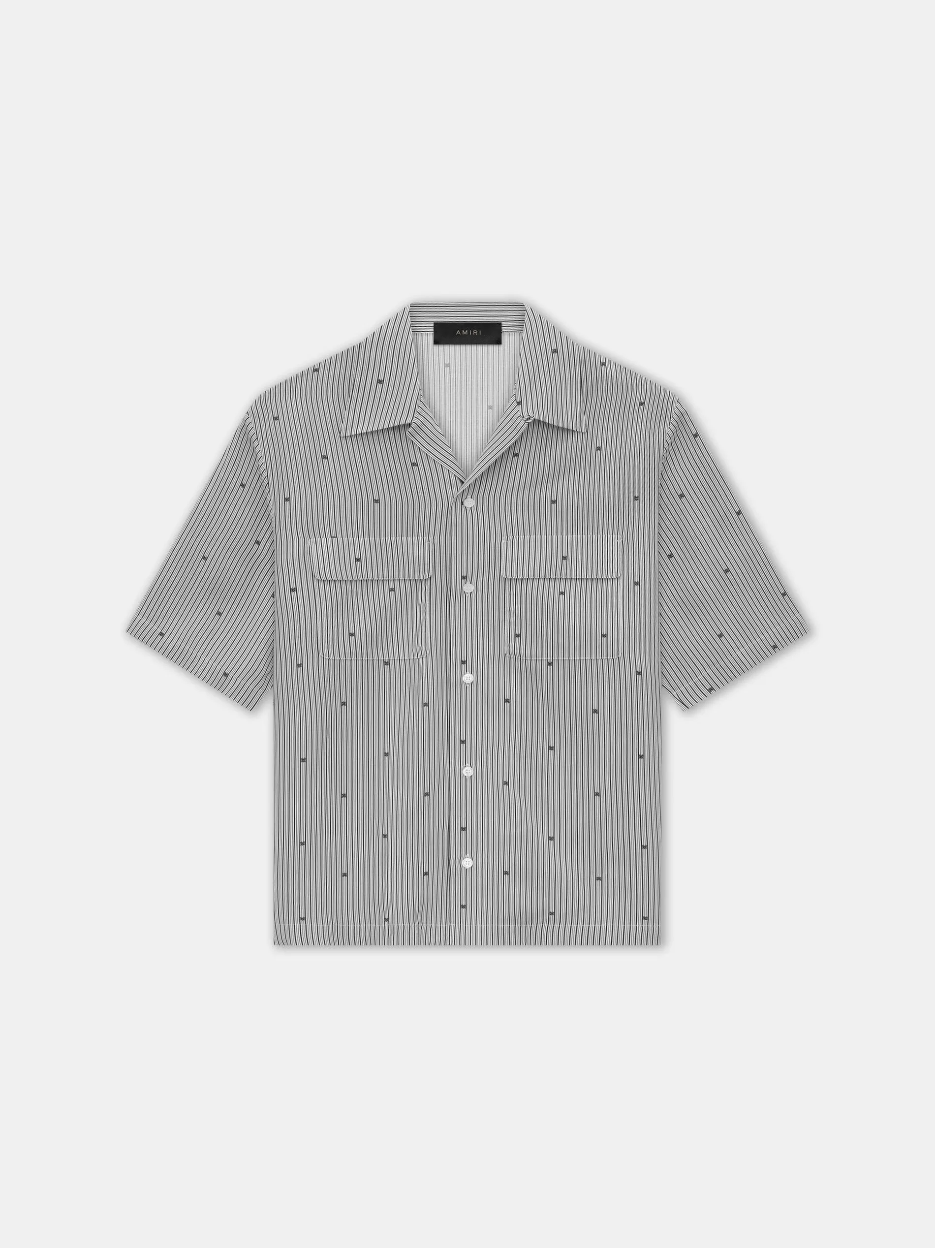 MA PINSTRIPE CAMP SHIRT - Black sold by AMIRI