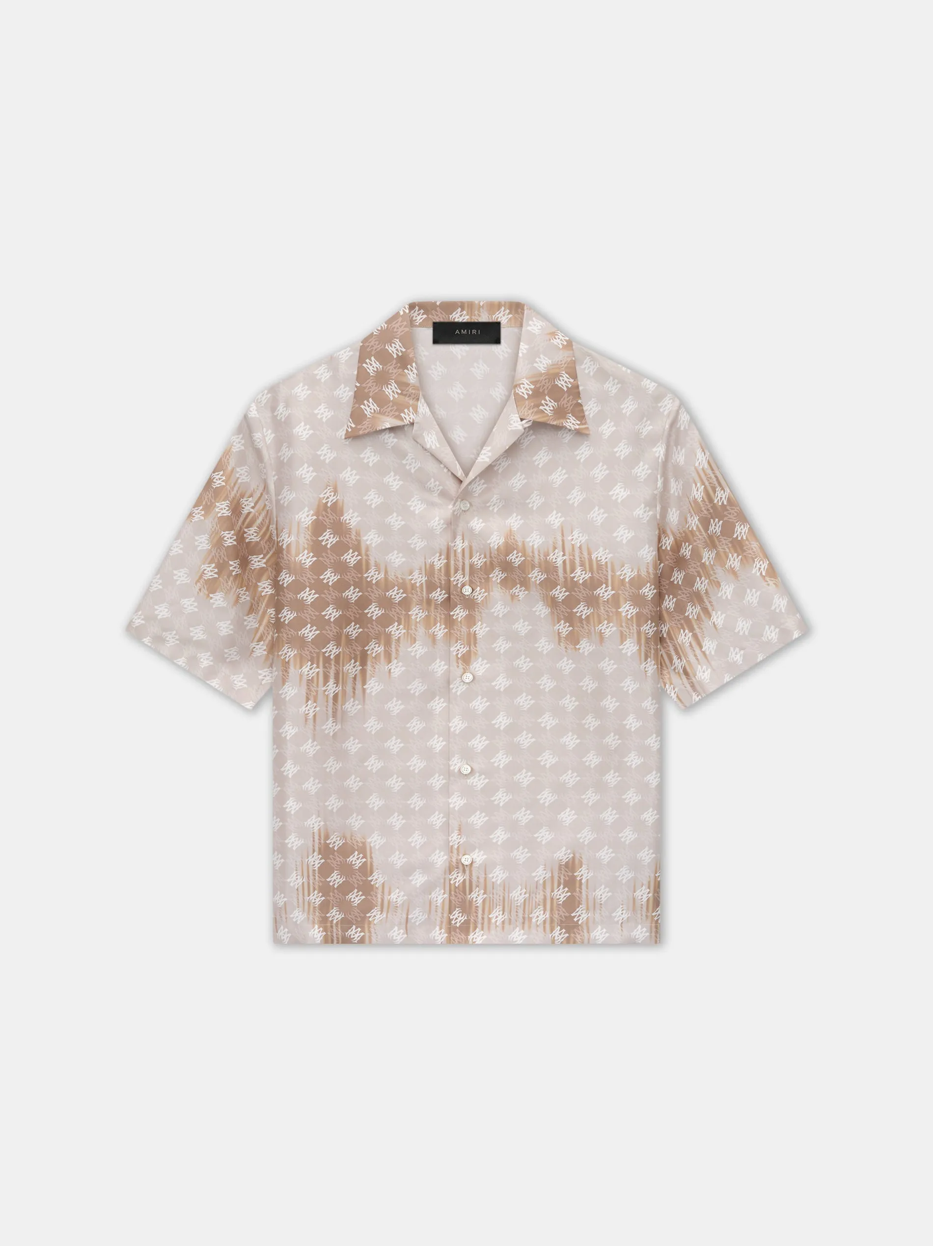 MA QUAD BLEACHED CAMP SHIRT - Camel sold by AMIRI