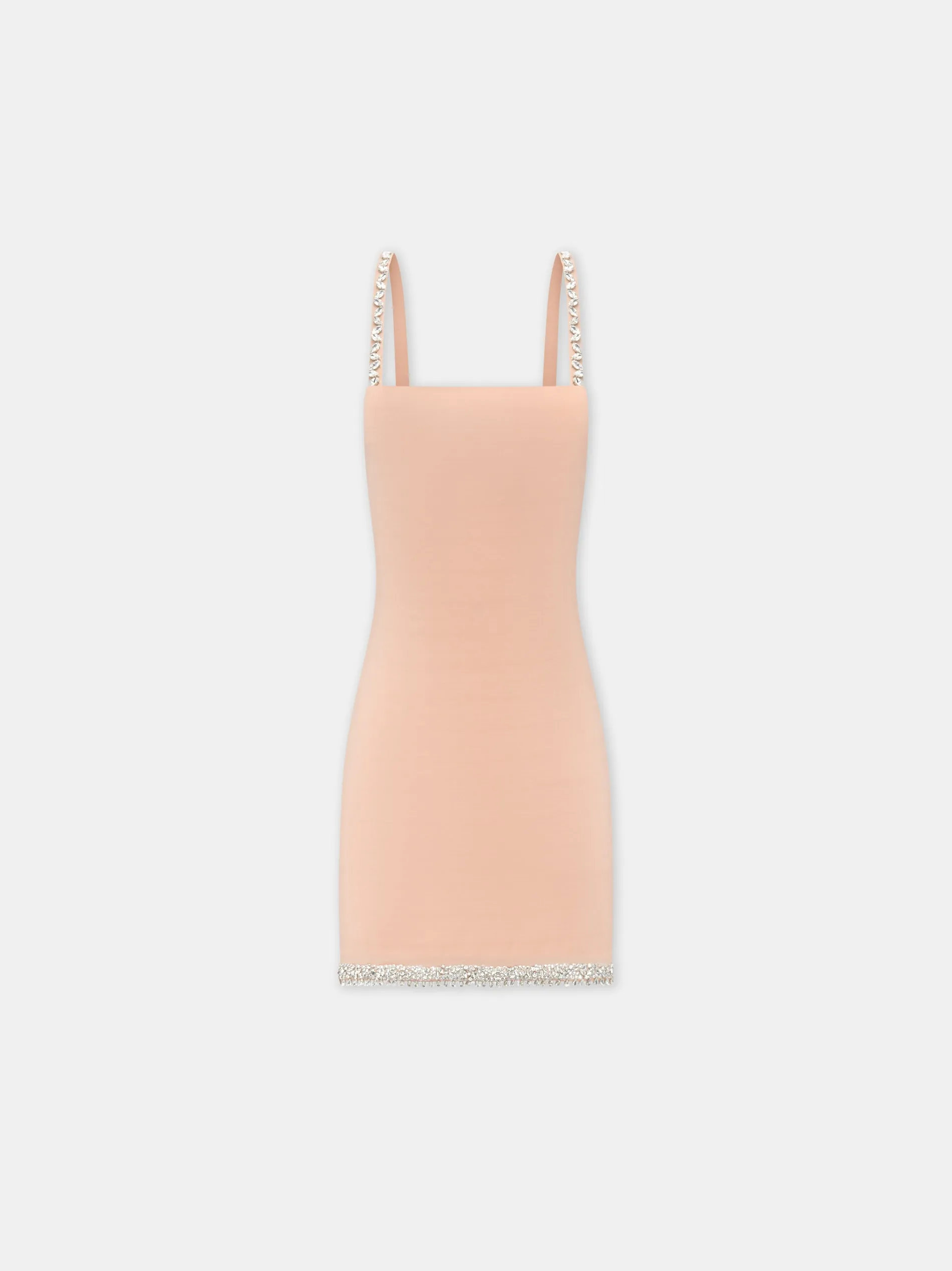 WOMEN - WOMEN'S CRYSTAL STRAPS MINI DRESS - Blush sold by AMIRI