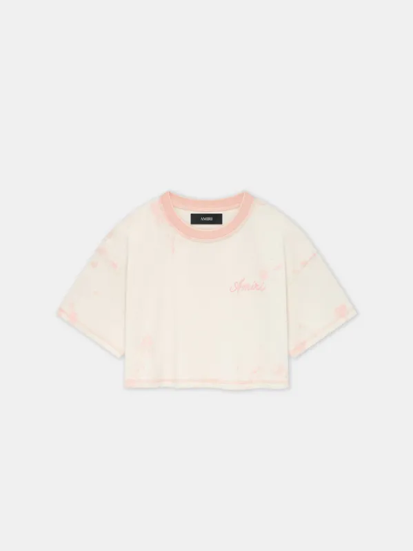 WOMEN - WOMEN'S AMIRI SCRIPT CROPPED TEE - Malibu Peach sold by AMIRI