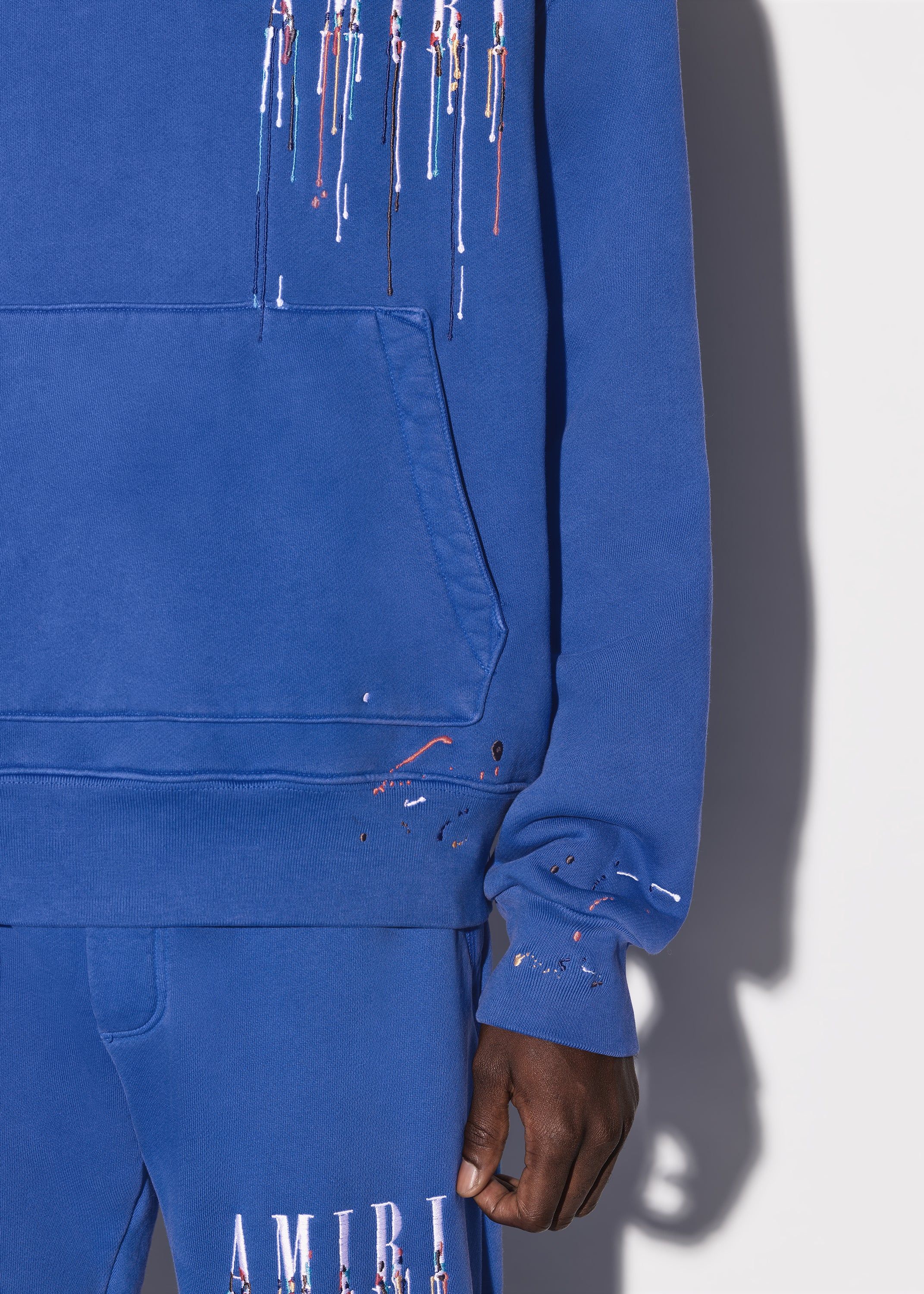 EMBROIDERED PAINT DRIP CORE LOGO HOODIE - PRINCESS BLUE / WHITE sold by AMIRI product image thumbnail 6