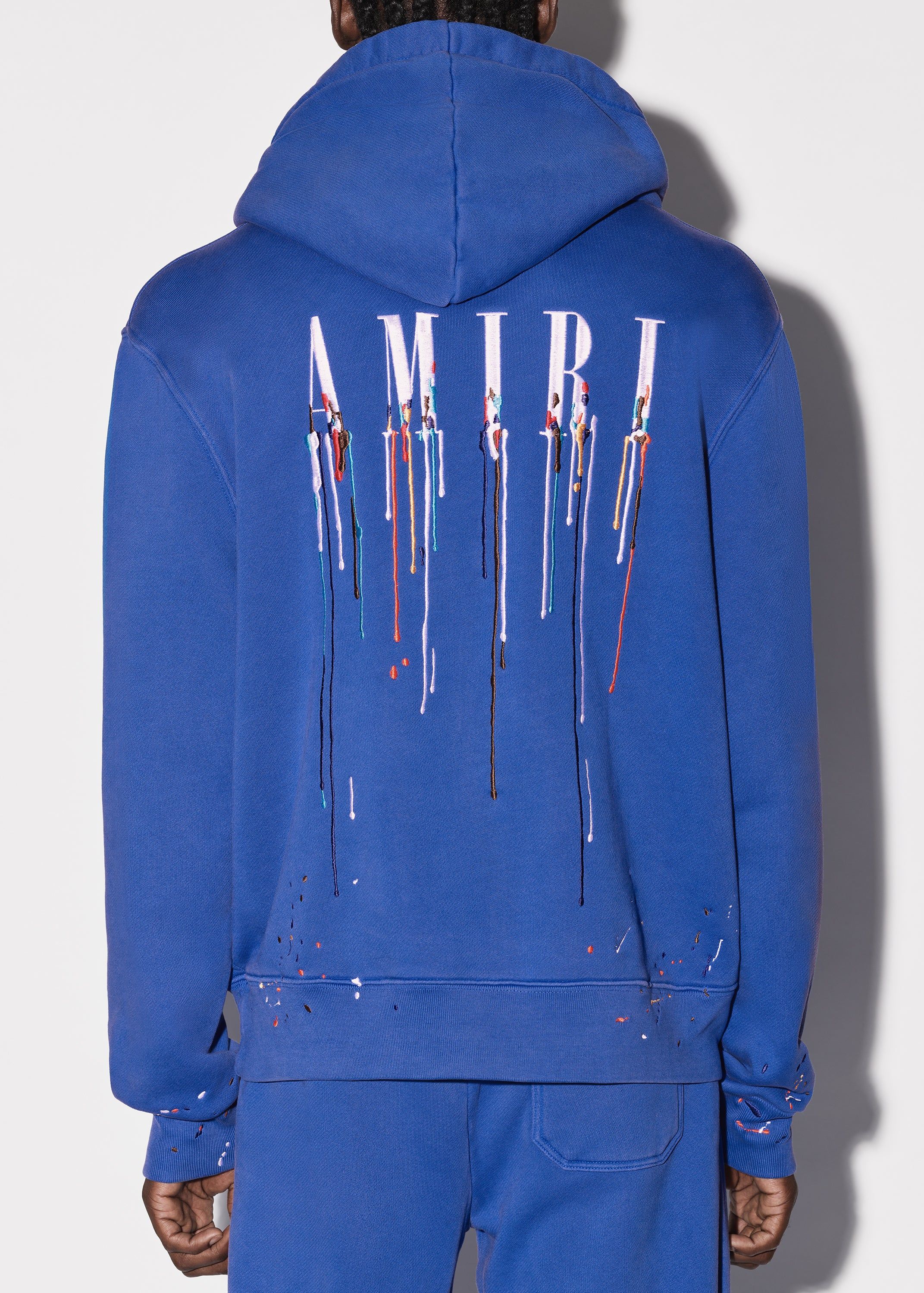 EMBROIDERED PAINT DRIP CORE LOGO HOODIE - PRINCESS BLUE / WHITE sold by AMIRI product image thumbnail 7