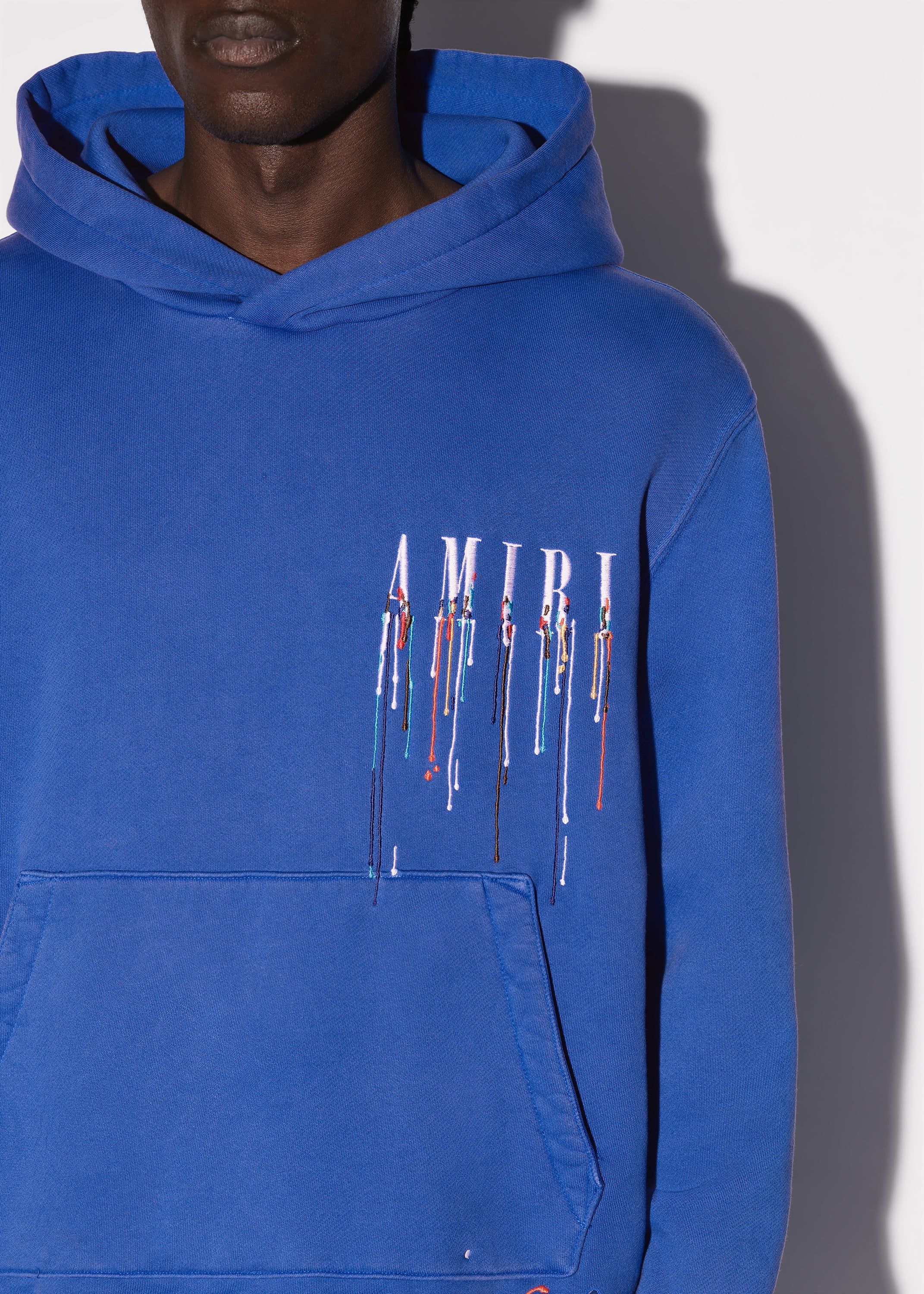 EMBROIDERED PAINT DRIP CORE LOGO HOODIE - PRINCESS BLUE / WHITE sold by AMIRI product image thumbnail 5
