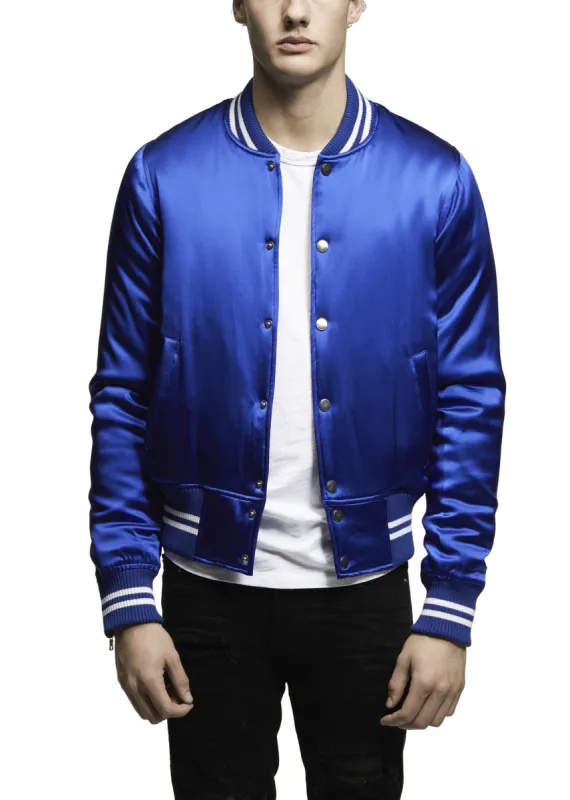 SILK BASEBALL JACKET BLUE made by AMIRI