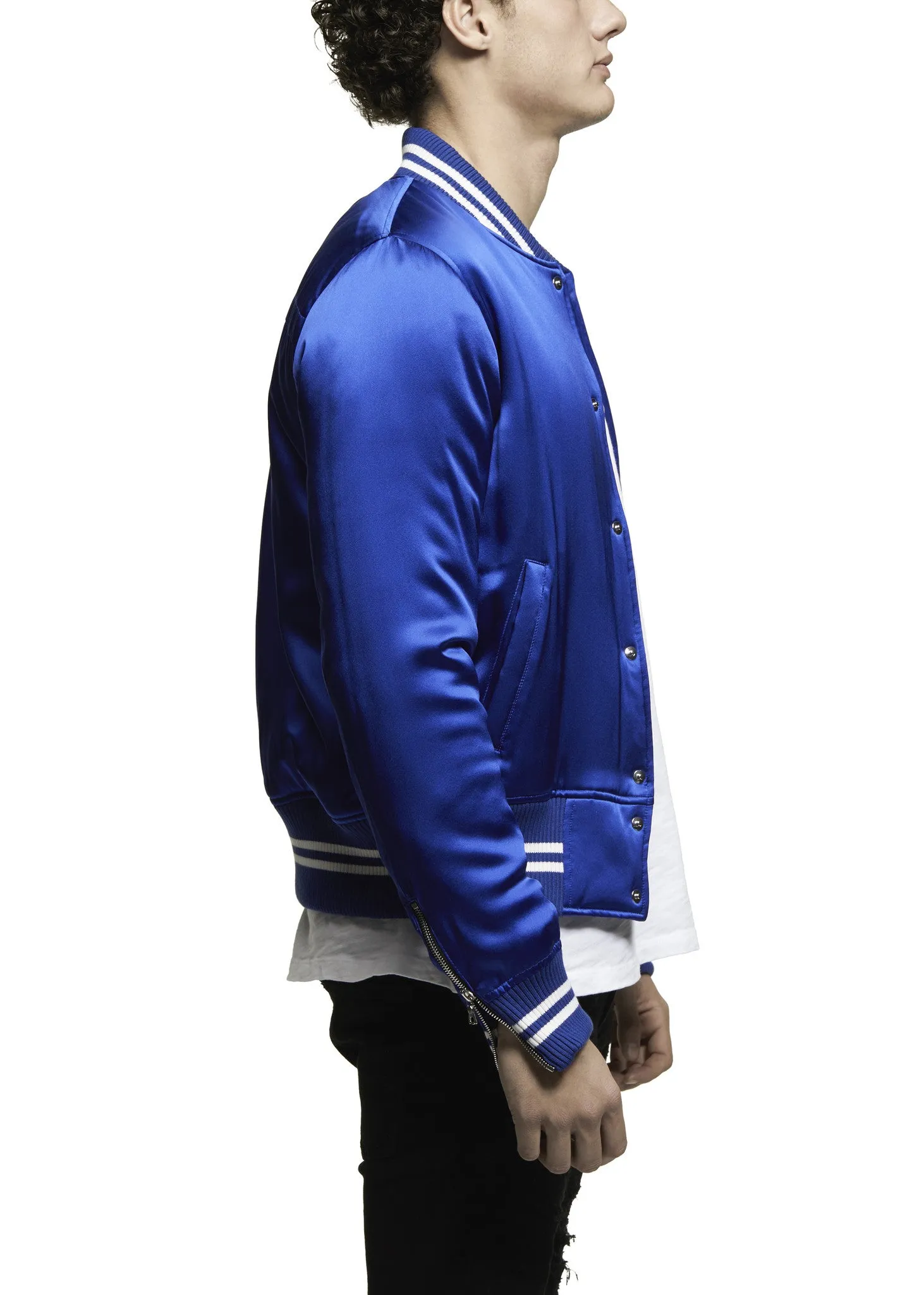SILK BASEBALL JACKET BLUE sold by AMIRI product image thumbnail 2