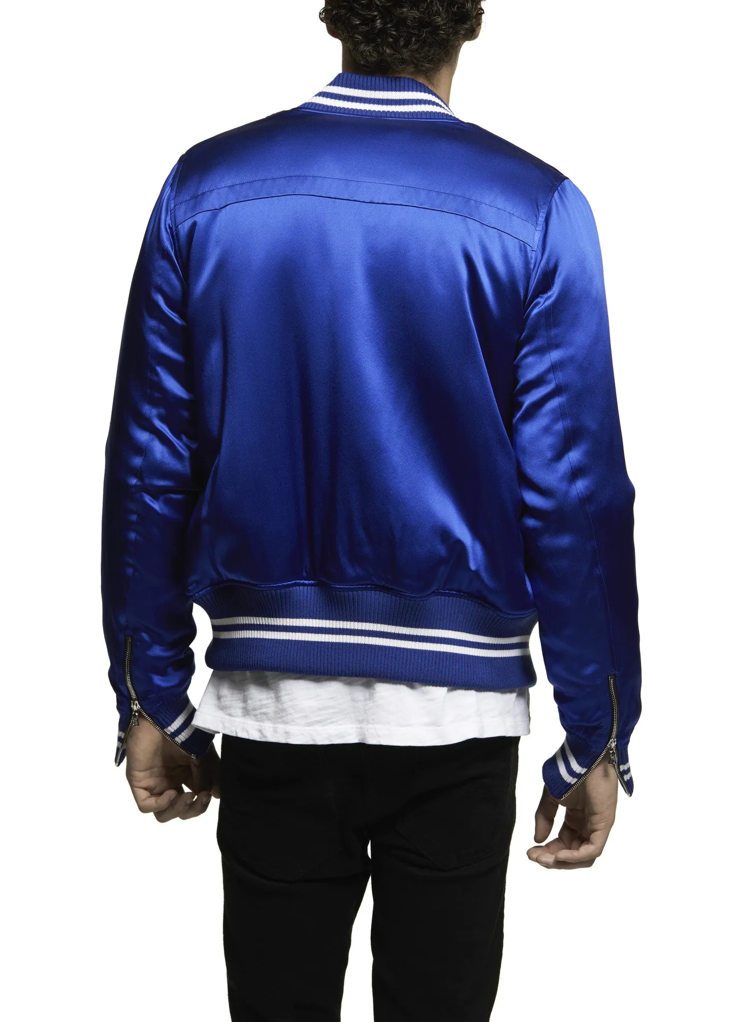 SILK BASEBALL JACKET BLUE sold by AMIRI product image thumbnail 3