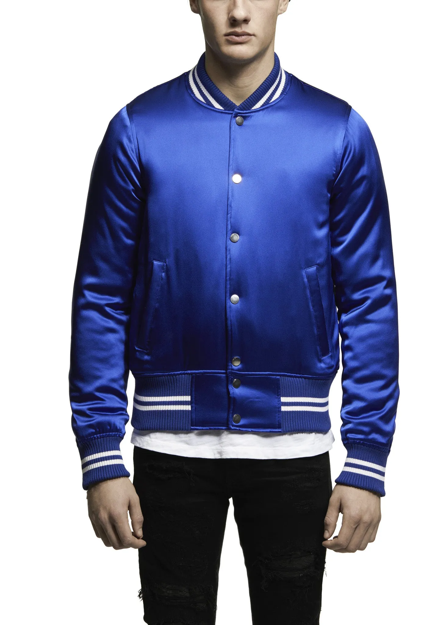 SILK BASEBALL JACKET BLUE sold by AMIRI product image thumbnail 4