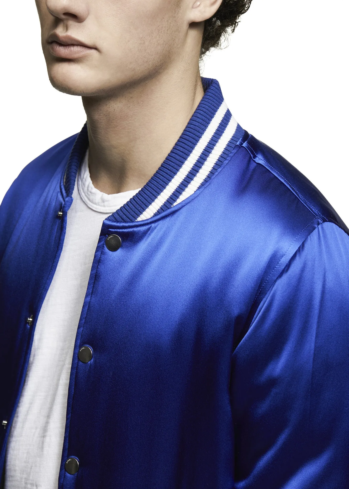 SILK BASEBALL JACKET BLUE sold by AMIRI product image thumbnail 5