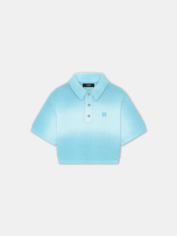 WOMEN - WOMEN'S MA CROPPED POLO - Ice Blue sold by AMIRI