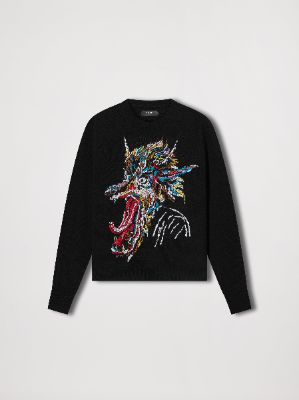 WES LANG WOLFMAN CREW - BLACK sold by AMIRI