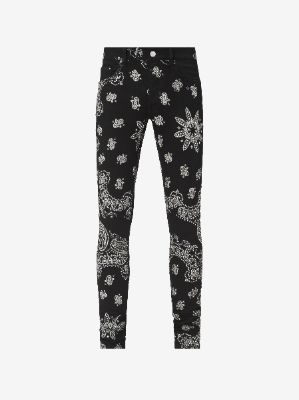 EXCLUSIVE CRYSTAL EMBELLISHED JEAN - OVERDYED BLACK sold by AMIRI