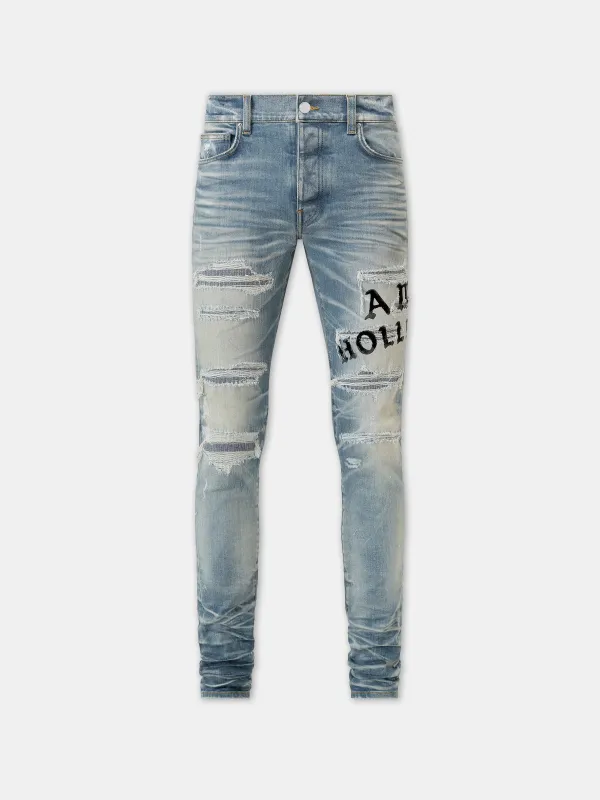 AMIRI HOLLYWOOD REPAIRED JEAN - Honeycomb Indigo made by AMIRI