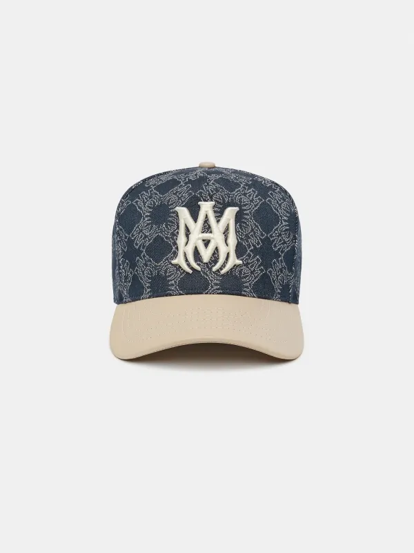 MA LEATHER BRIM DENIM HAT - Indigo sold by AMIRI