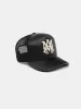 LEATHER MA TRUCKER HAT - Black sold by AMIRI
