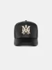 LEATHER MA TRUCKER HAT - Black sold by AMIRI