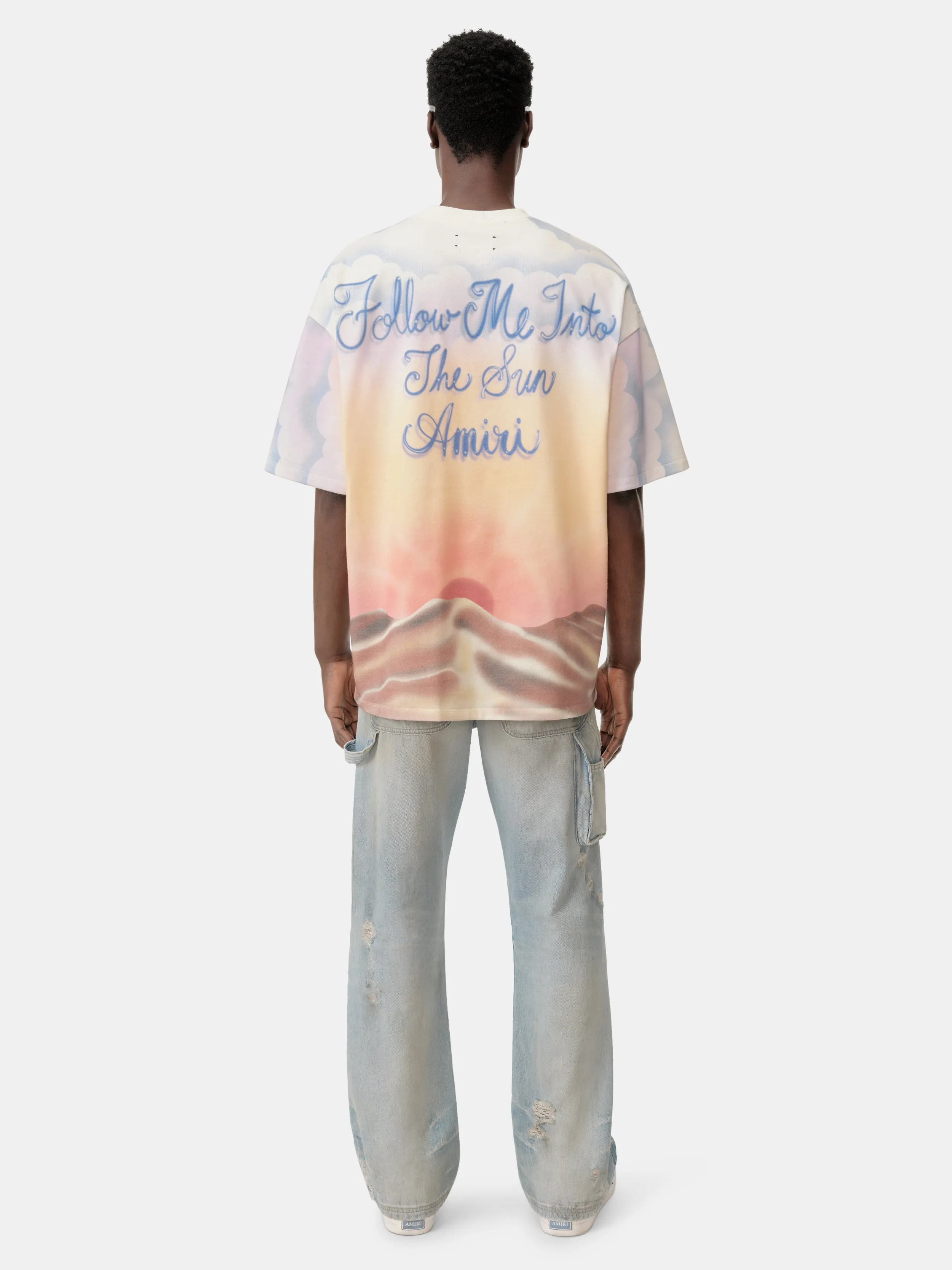 FOLLOW ME OVERSIZED TEE - Ivory sold by AMIRI product image thumbnail 5