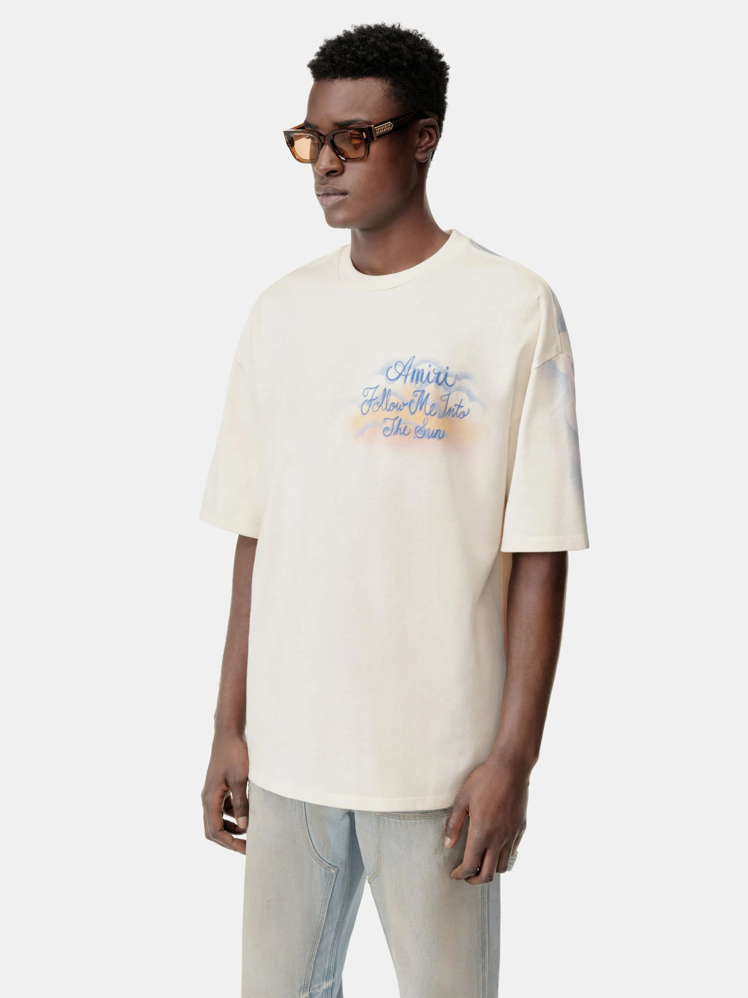 FOLLOW ME OVERSIZED TEE - Ivory sold by AMIRI product image thumbnail 4