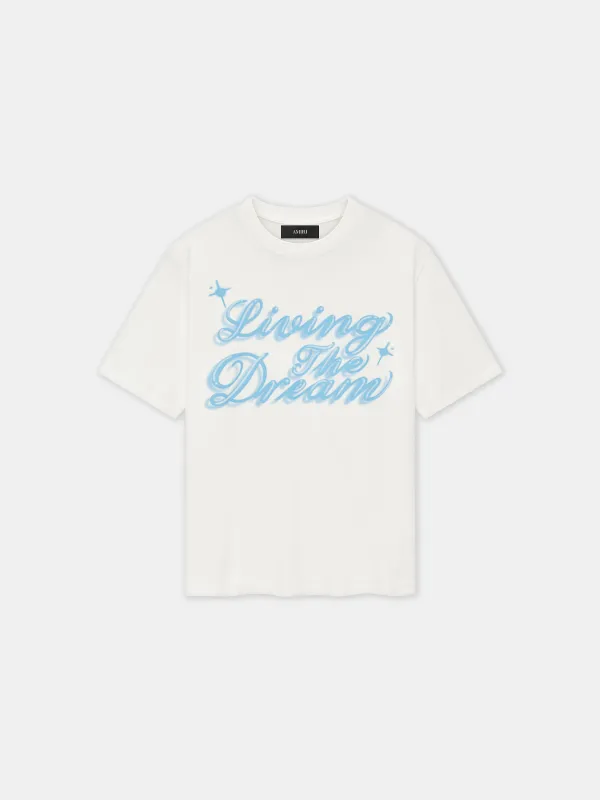 LIVING THE DREAM TEE - Ivory sold by AMIRI