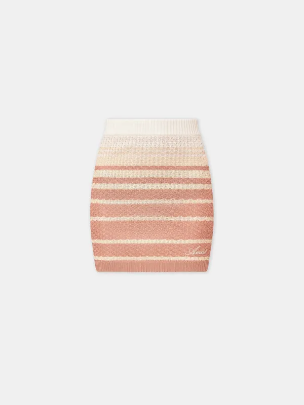 WOMEN - WOMEN'S STRIPE MINI SKIRT - Dusk Pink sold by AMIRI