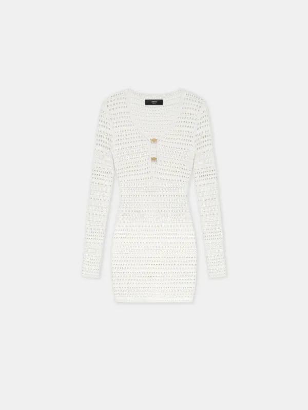 WOMEN - WOMEN'S CROCHET MINI DRESS - Ivory sold by AMIRI