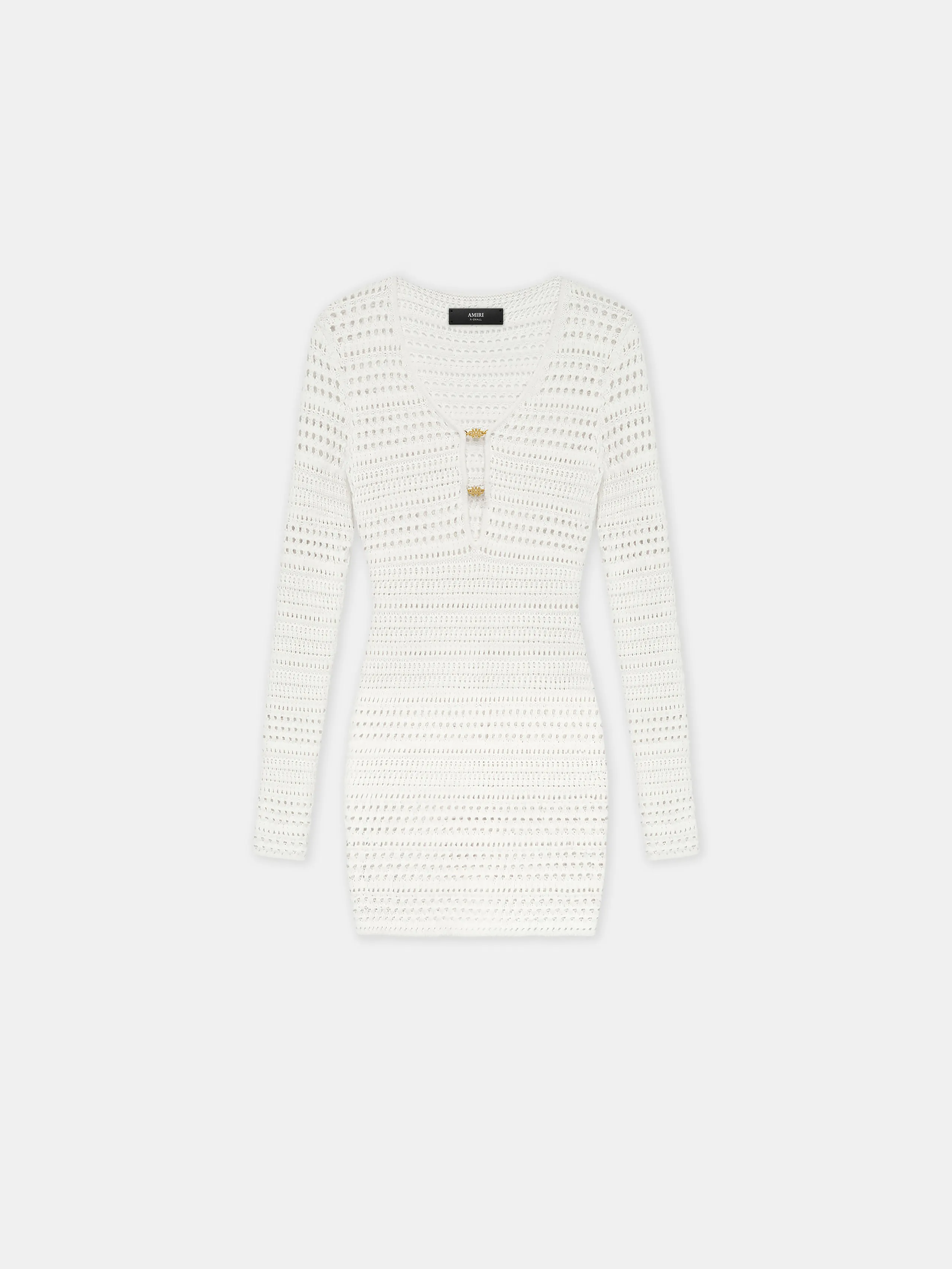 WOMEN - WOMEN'S CROCHET MINI DRESS - Ivory sold by AMIRI