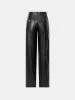 WOMEN - WOMEN'S LEATHER STRAIGHT PANT - Black sold by AMIRI