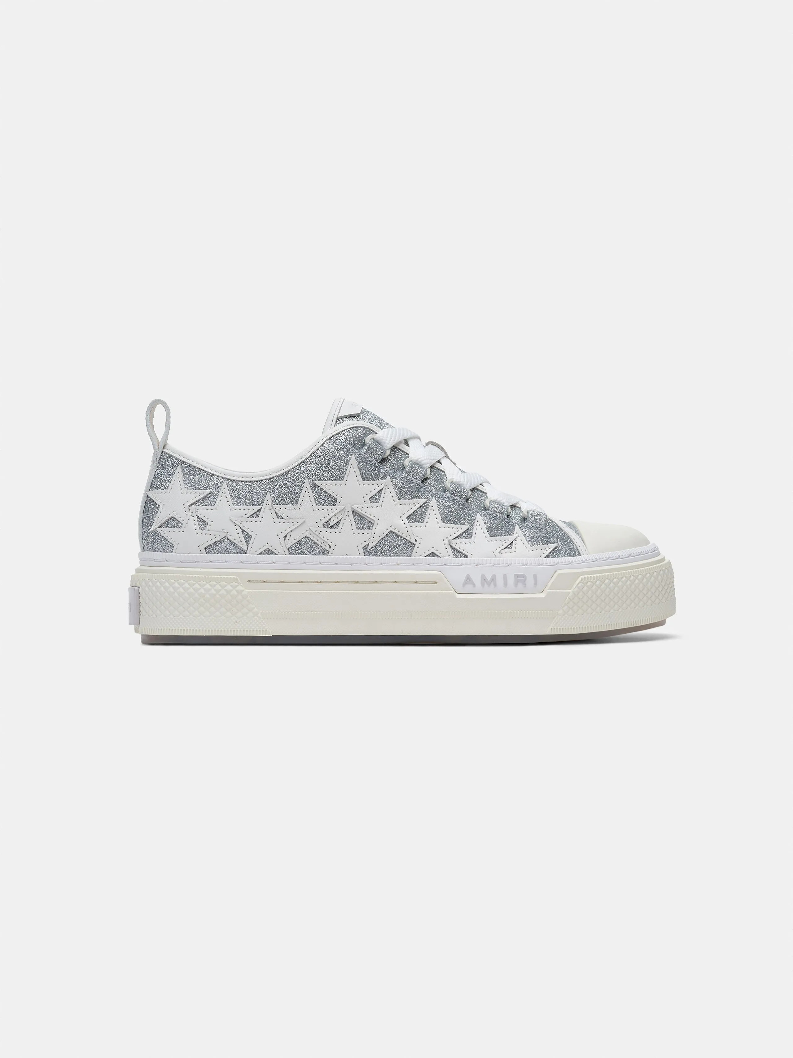 WOMEN - WOMEN'S GLITTER STARS COURT LOW - Silver sold by AMIRI
