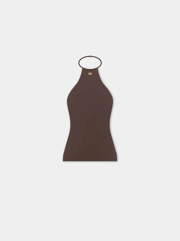 WOMEN - WOMEN'S HALTER TOP - Walnut Brown made by AMIRI
