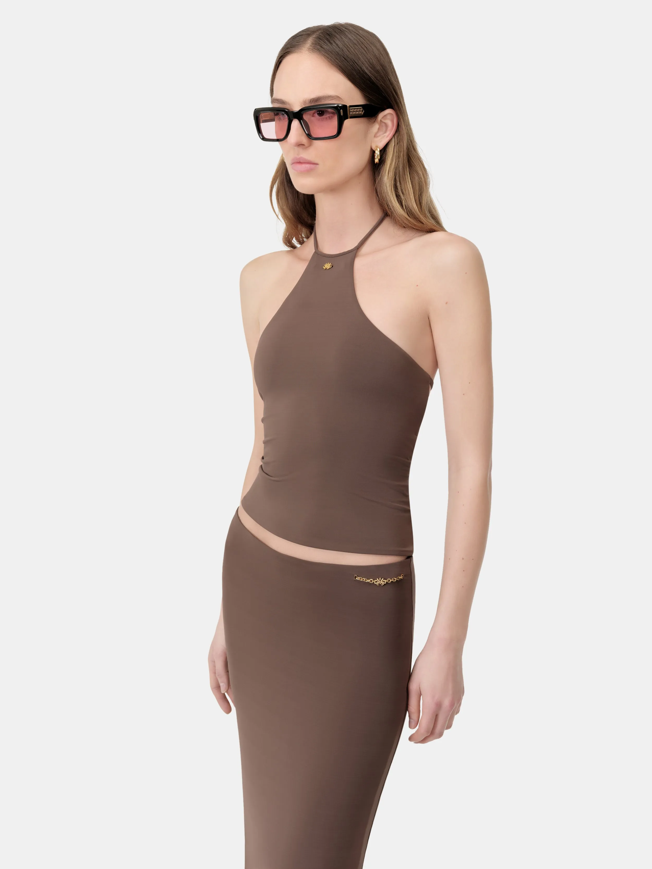 WOMEN - WOMEN'S HALTER TOP - Walnut Brown sold by AMIRI product image thumbnail 4