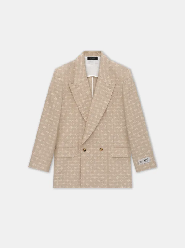 MA QUAD JACQUARD DOUBLE-BREASTED BLAZER - Camel sold by AMIRI