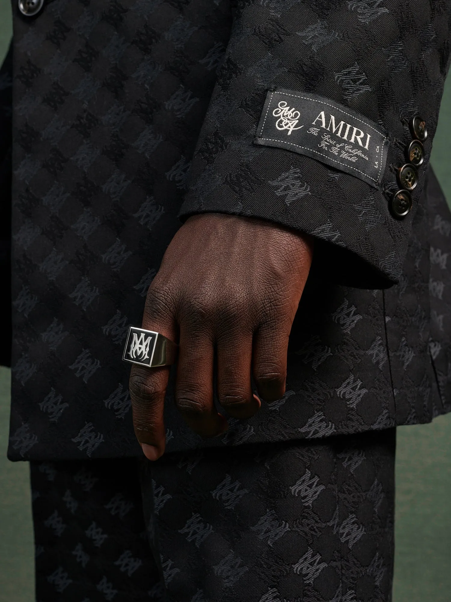 MA QUAD JACQUARD SINGLE-BREASTED BLAZER - Black sold by AMIRI product image thumbnail 5