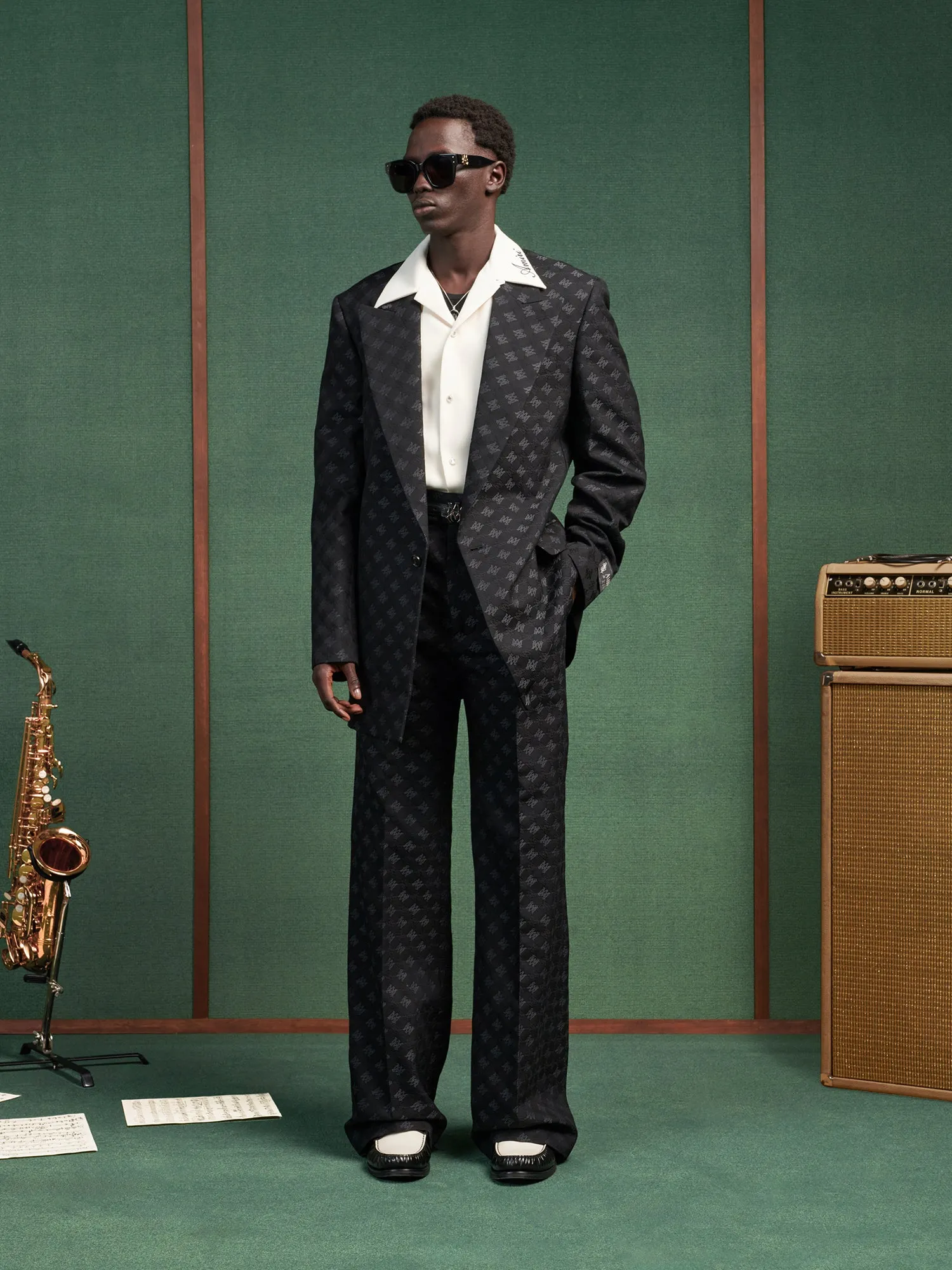 MA QUAD JACQUARD SINGLE-BREASTED BLAZER - Black sold by AMIRI product image thumbnail 2