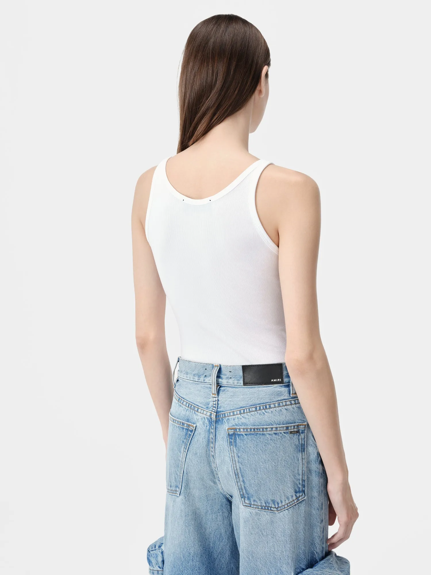 WOMEN - WOMEN'S MA EMBROIDERED RIBBED TANK - White sold by AMIRI product image thumbnail 4