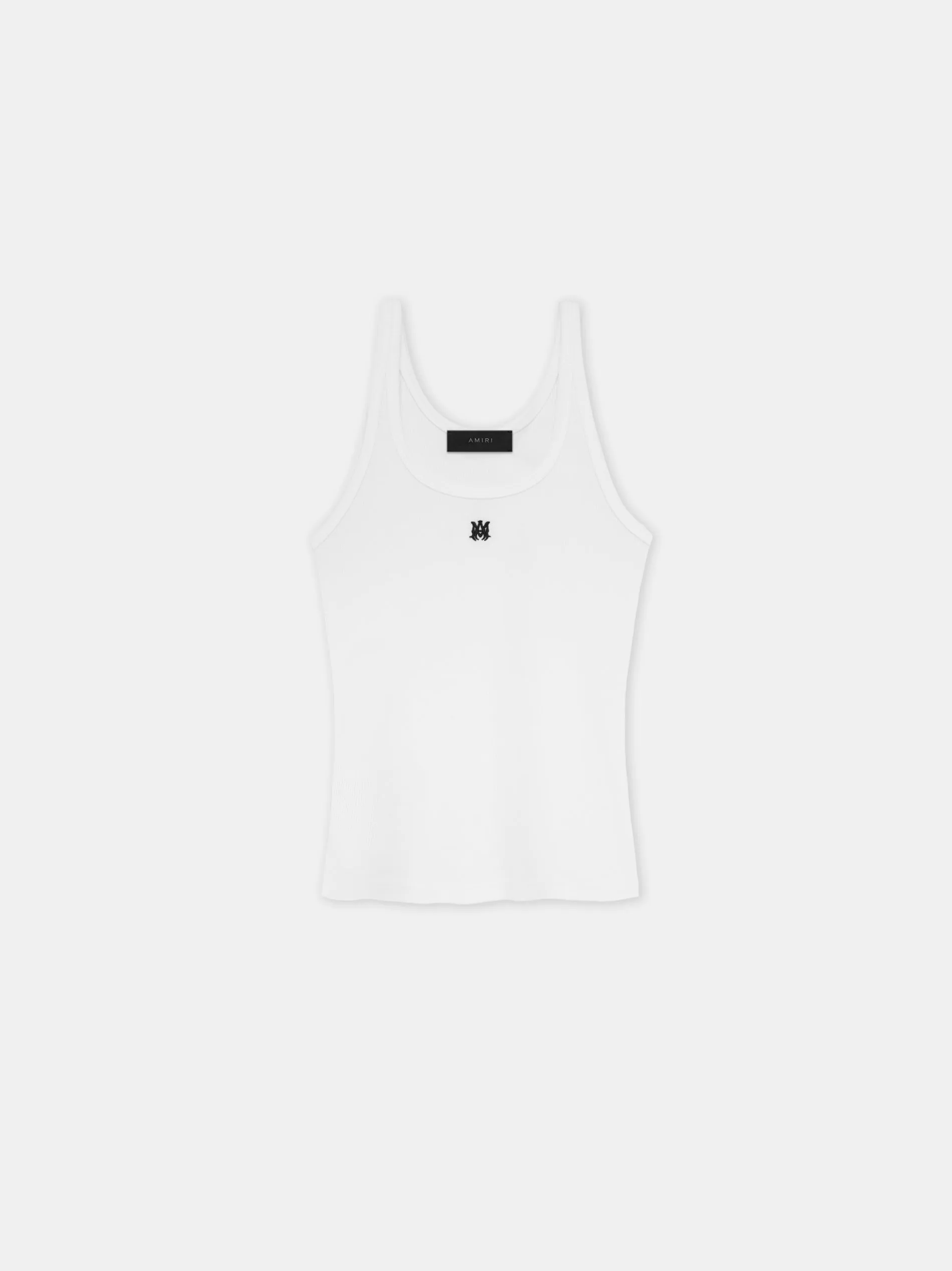 WOMEN - WOMEN'S MA EMBROIDERED RIBBED TANK - White sold by AMIRI
