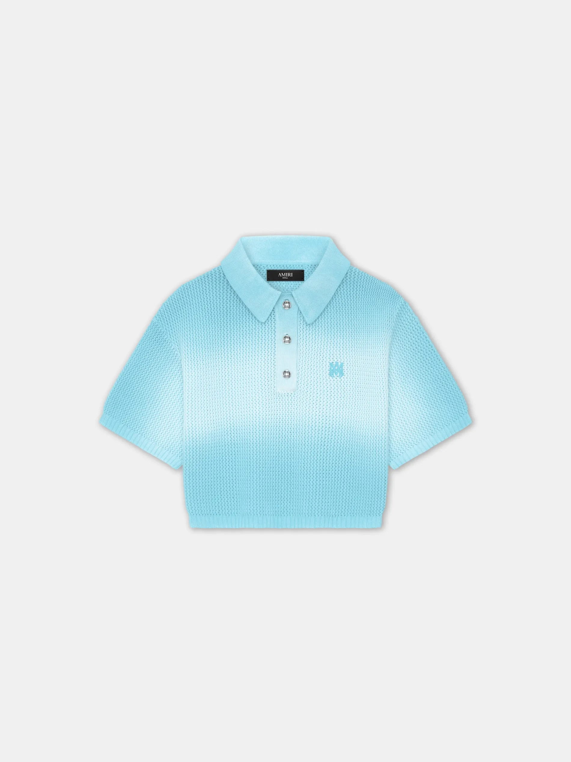 WOMEN - WOMEN'S MA CROPPED POLO - Ice Blue sold by AMIRI