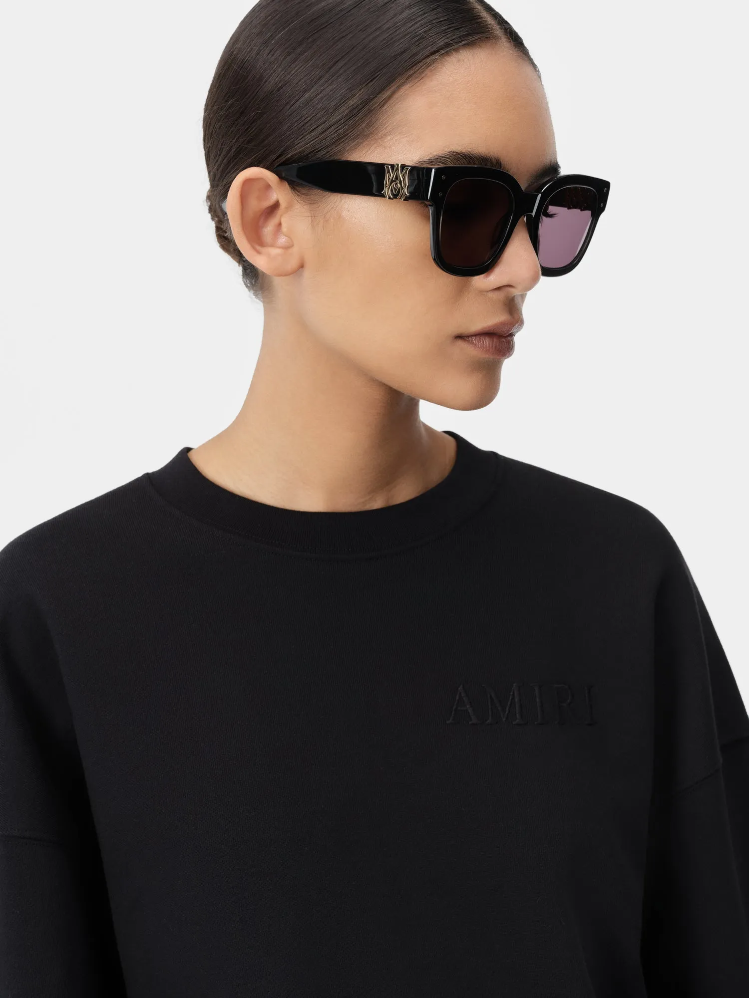 WOMEN - WOMEN'S AMIRI EMBROIDERED CREW - Black sold by AMIRI product image thumbnail 5
