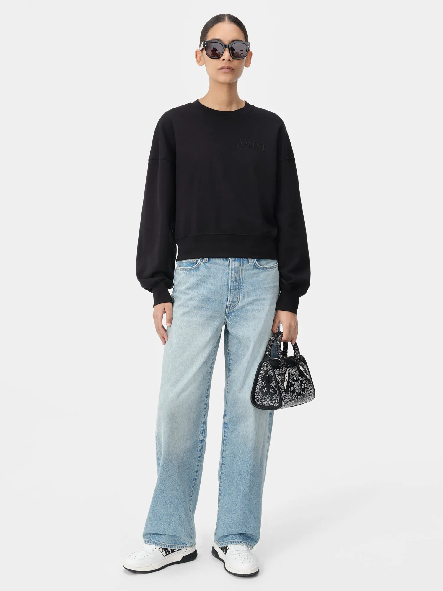WOMEN - WOMEN'S AMIRI EMBROIDERED CREW - Black sold by AMIRI product image thumbnail 2