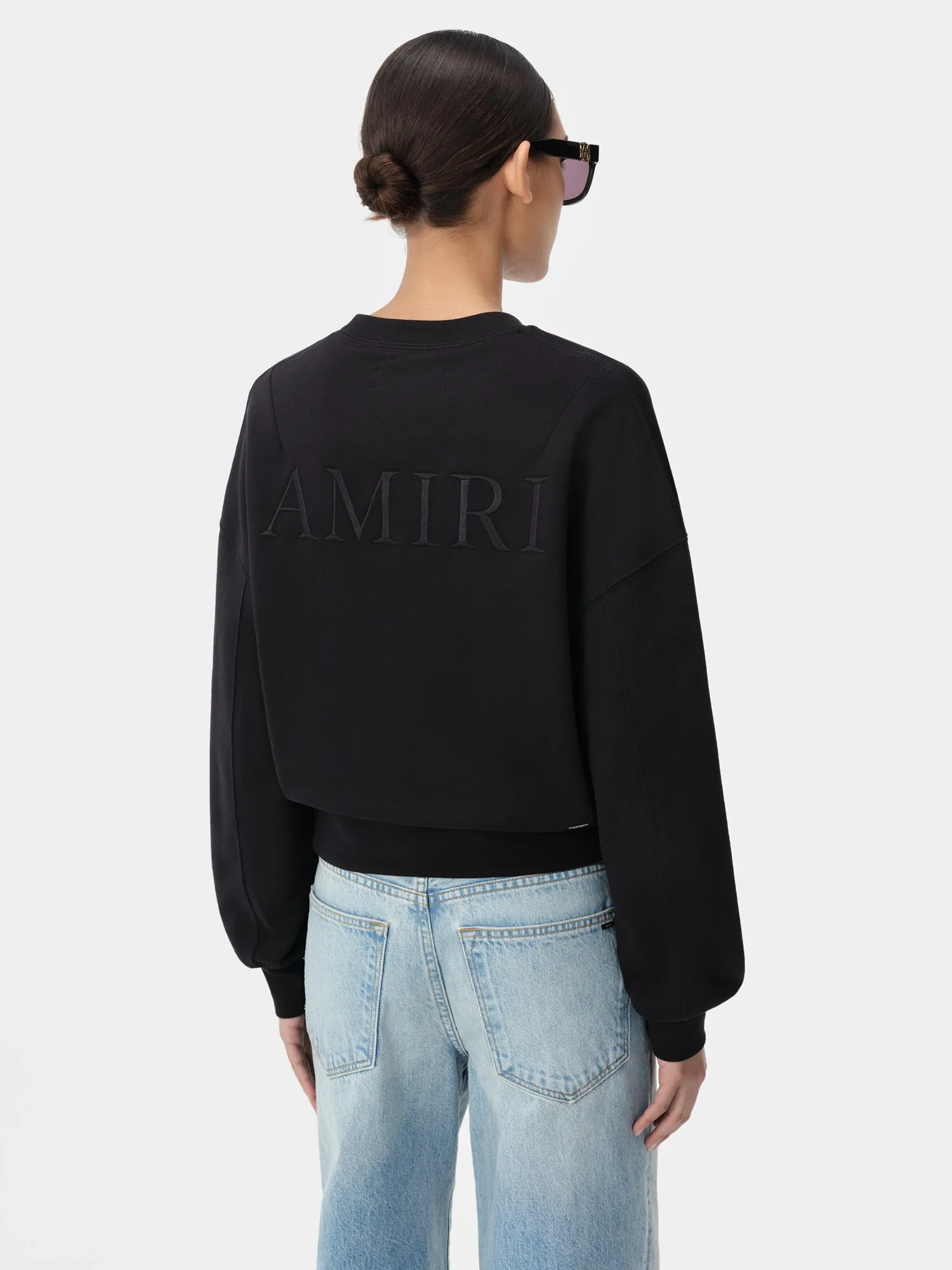 WOMEN - WOMEN'S AMIRI EMBROIDERED CREW - Black sold by AMIRI product image thumbnail 4