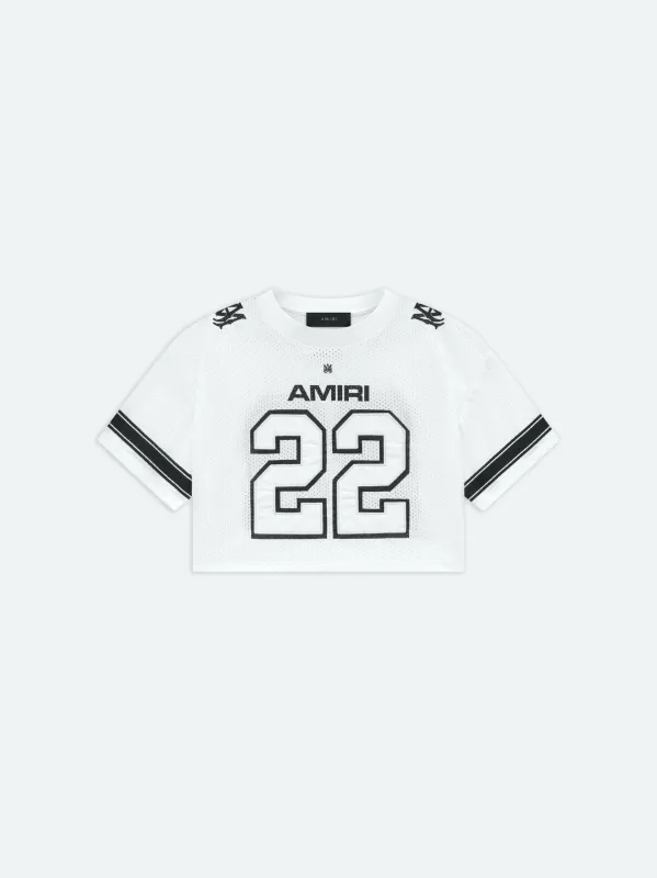 WOMEN- WOMEN'S 22 CROPPED MESH TEE - WHITE sold by AMIRI