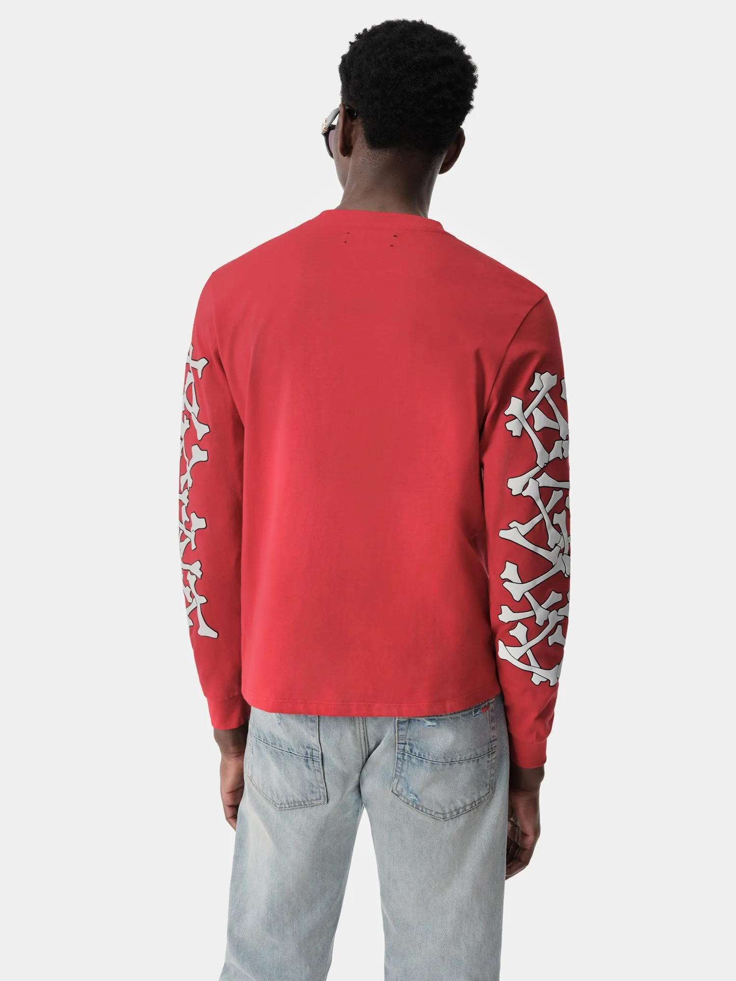 BONES STACKED LONG SLEEVE TEE - Red sold by AMIRI product image thumbnail 5