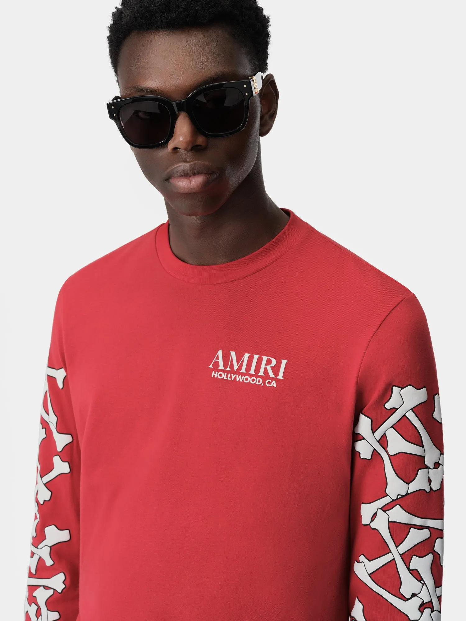 BONES STACKED LONG SLEEVE TEE - Red sold by AMIRI product image thumbnail 4