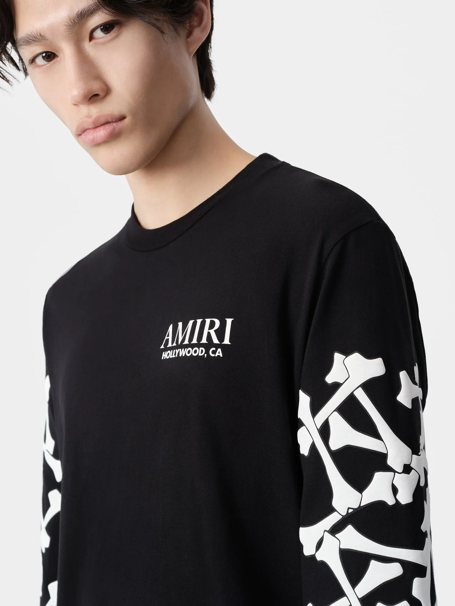 BONES STACKED LONG SLEEVE TEE - Black sold by AMIRI product image thumbnail 5