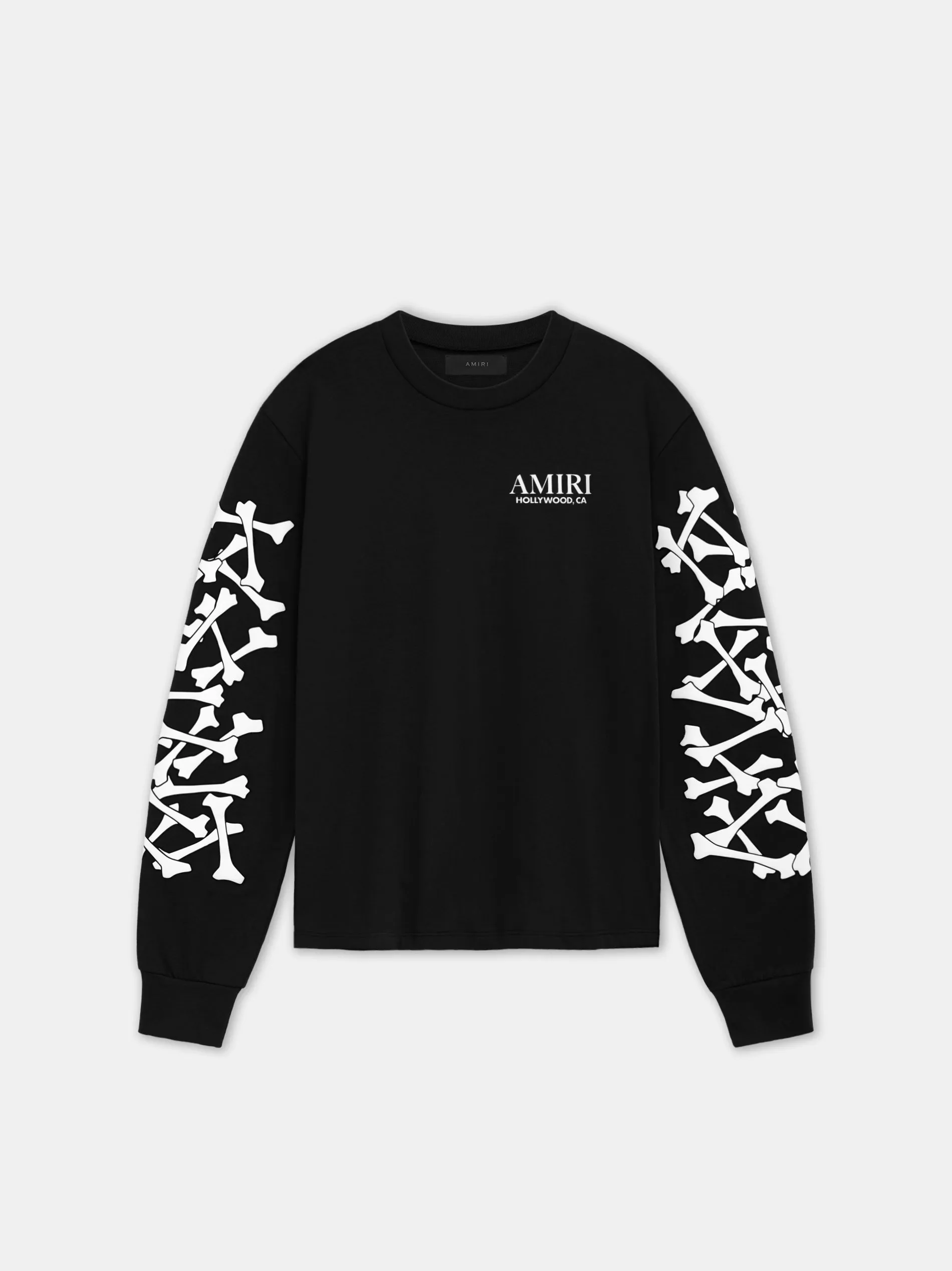 BONES STACKED LONG SLEEVE TEE - Black sold by AMIRI