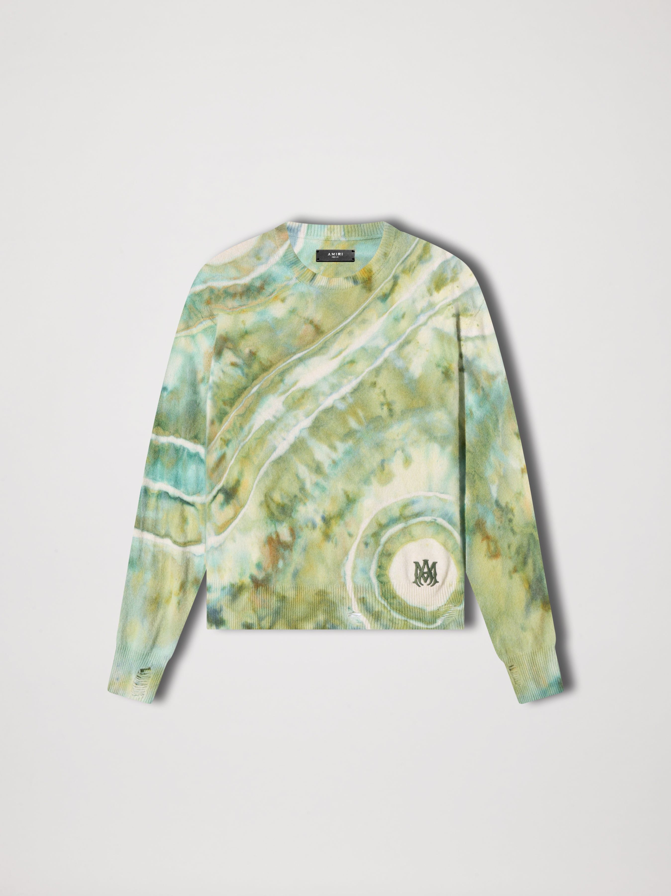 M.A. TIE-DYE CASHMERE CREW - GREEN sold by AMIRI