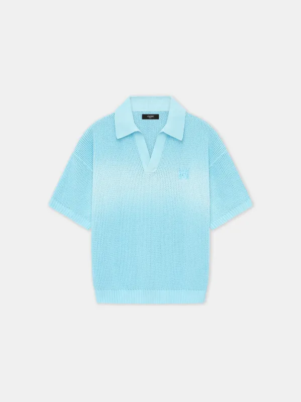 AMIRI SCRIPT POLO - Ice Blue sold by AMIRI