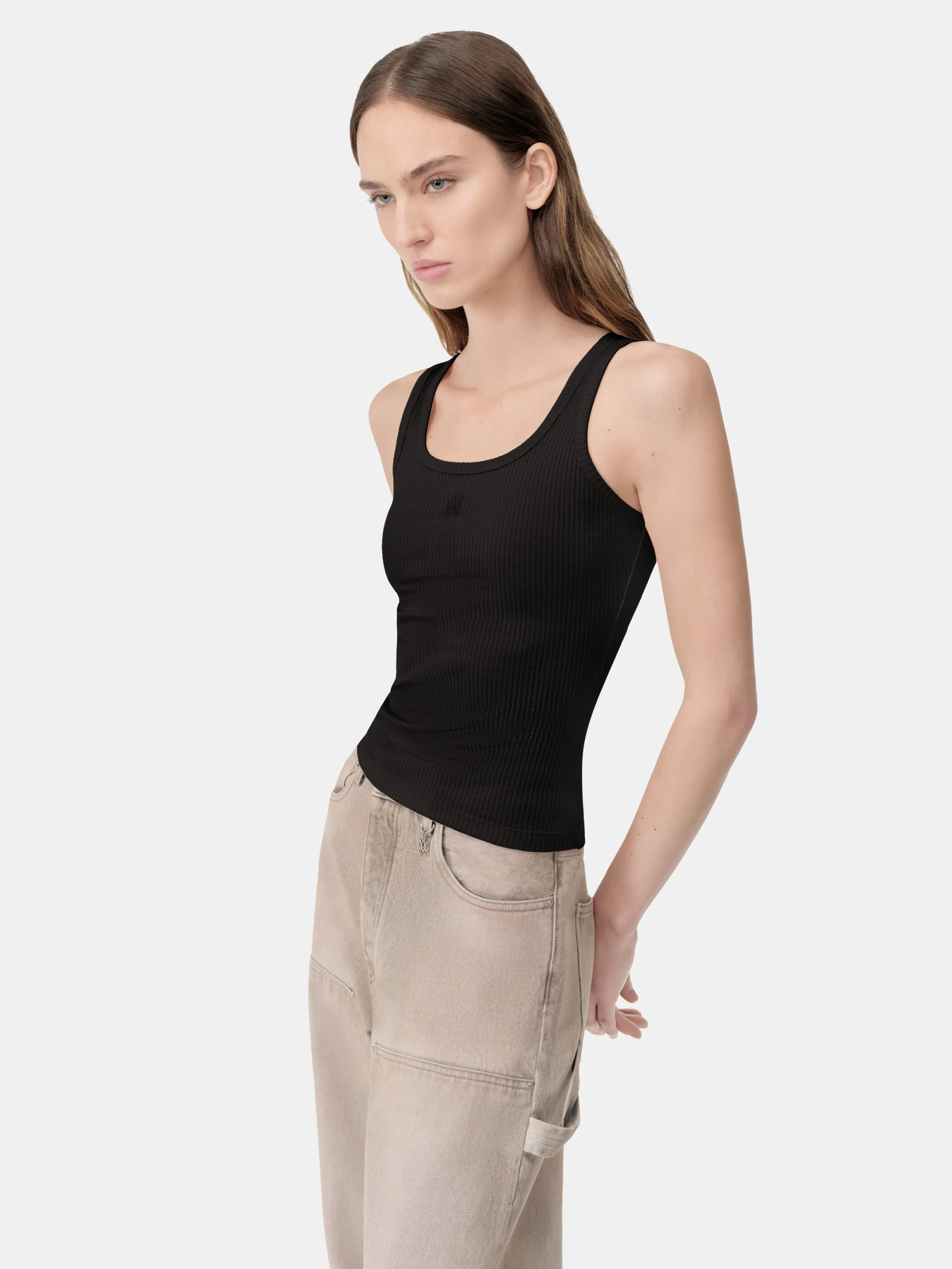 WOMEN - WOMEN'S MA EMBROIDERY TANK - Black sold by AMIRI product image thumbnail 4