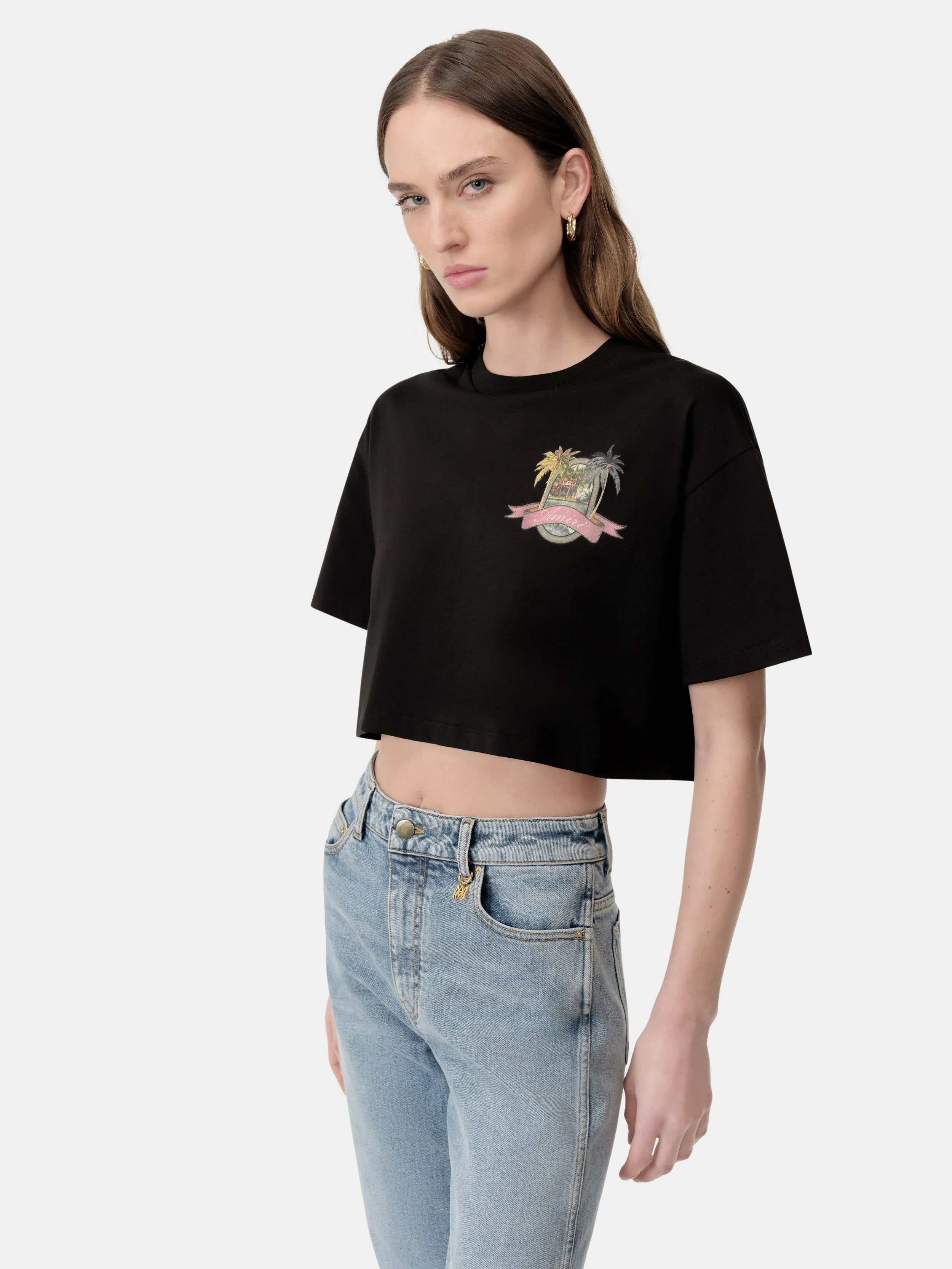 WOMEN - WOMEN'S MA PARADISE CROPPED TEE - Black sold by AMIRI product image thumbnail 4