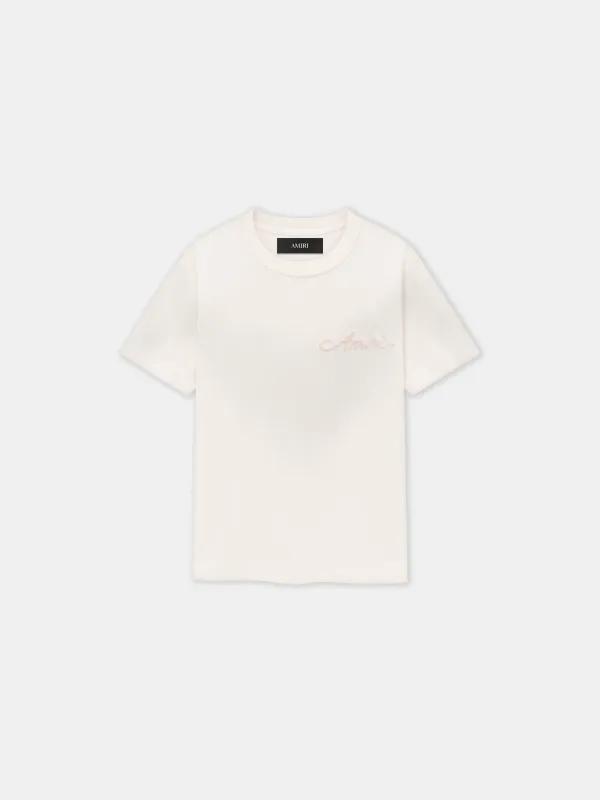 WOMEN - WOMEN'S BLEACH BANDANA PATCH TEE - Alabaster sold by AMIRI