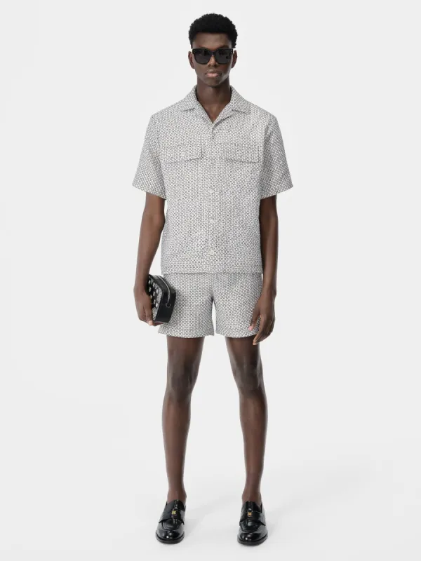 TWEED CAMP SHIRT - Cerulean made by AMIRI